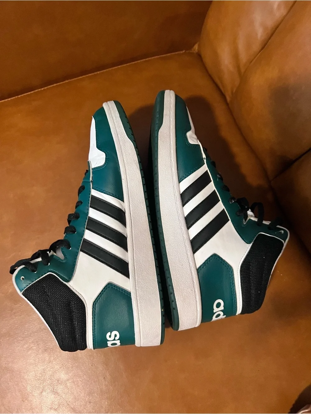 Adidas Hoops 2.0 Mid 'Black Green' FW5995 Men's size 9.5
